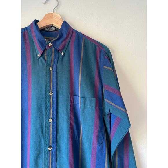 Thornhill Menswear 80s Retro Striped Western Button-Down – Men’s Medium - Picture 2 of 7